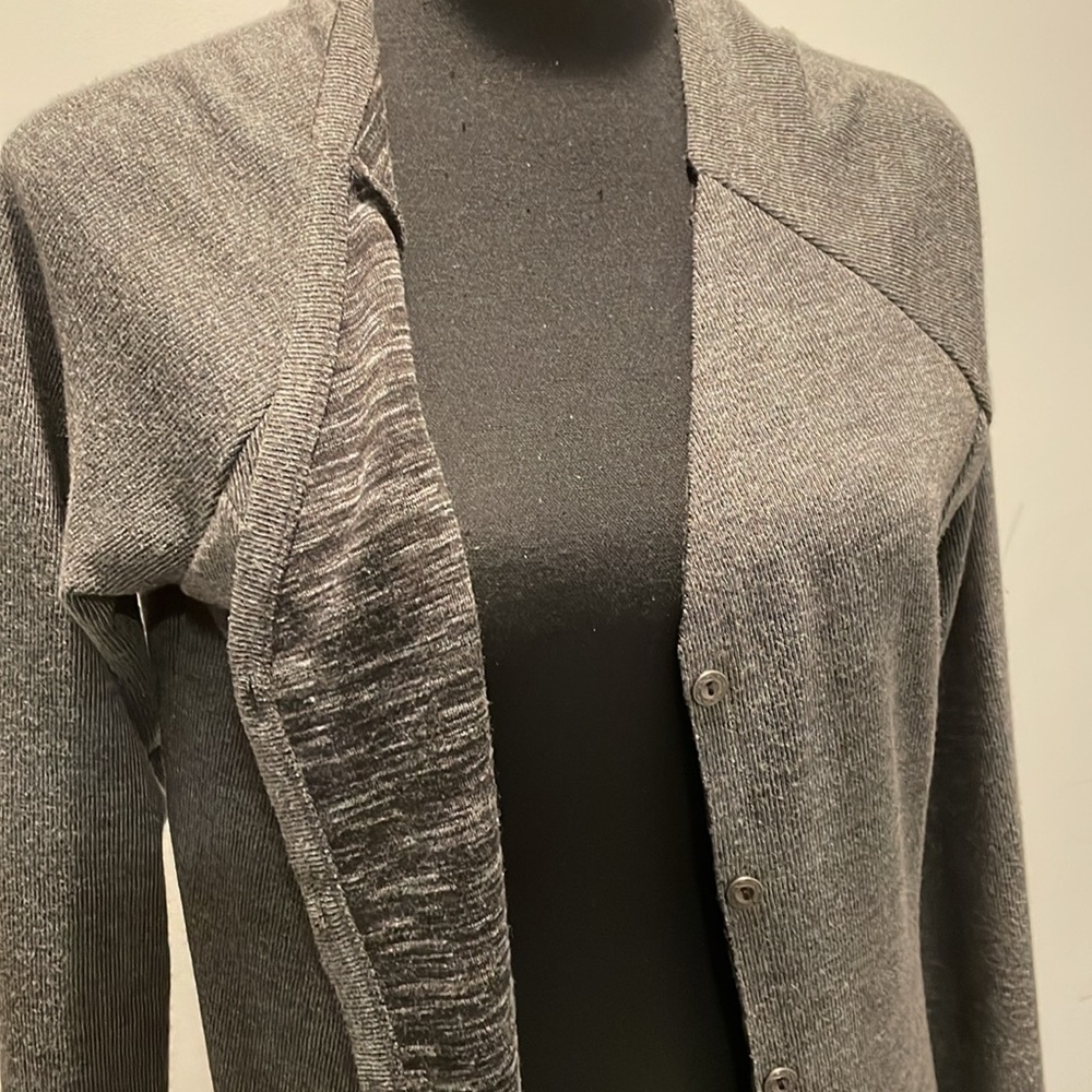 Anama Maxi Duster SizeM Gray Knit Multifabric Bohemian Edgy Normcore Casual Chic - Picture 5 of 11